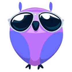 Purple Owl Wearing Sunglasses