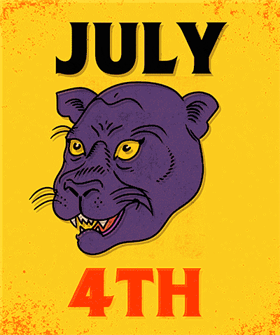 Purple Panther Happy Fourth Of July GIF