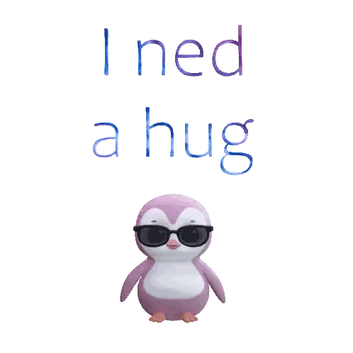 Purple Penguin Hug Sign