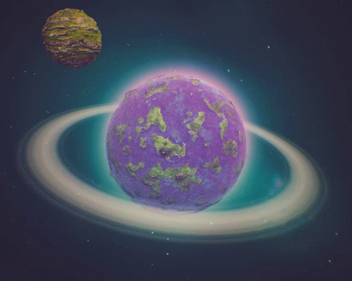 Purple Planet With Ring GIF