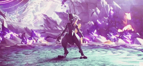 Purple Pokemon Standing on Hind Legs