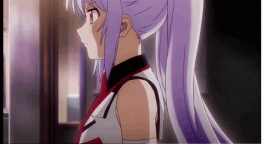 Purple Ponytail Hair Girl Anime GIF