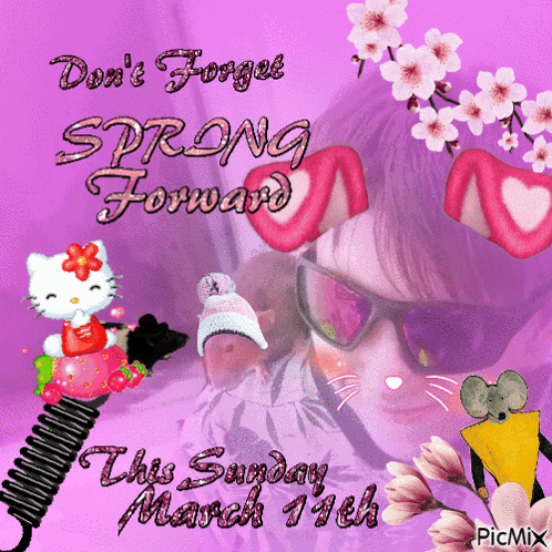 Purple Poster Saying Don't Forget Spring Forward