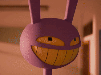 Purple Rabbit With Yellow Smile