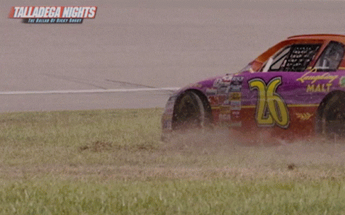 Purple Race Car With Sponsors