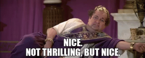 Purple Robe Man on Throne: Nice Not Thrilling