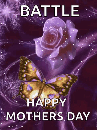 Purple Rose Butterfly Battle Happy Mothers Day