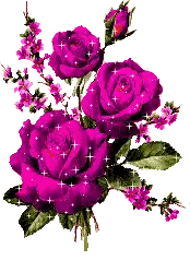 Purple Roses with Green Leaves