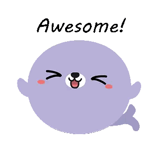 Purple Seal Saying Awesome