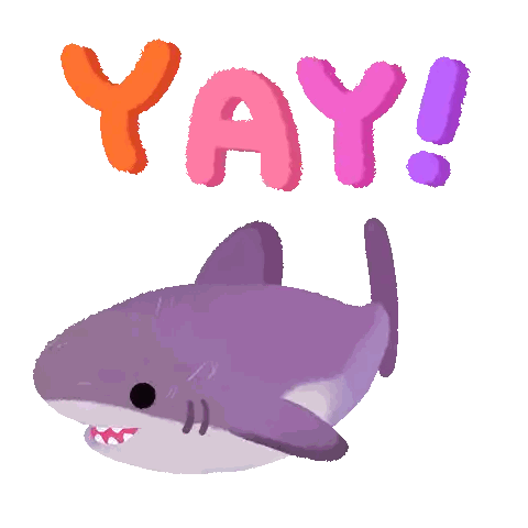 Purple Shark With Yay Text