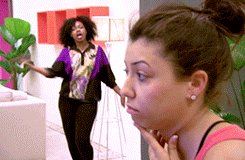 Purple Shirt Woman and Pink Tank Top Woman