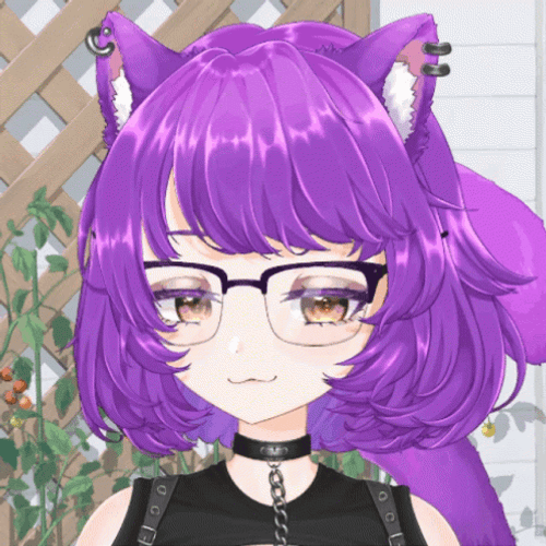 Purple Short Hair Cat Girl Anime GIF