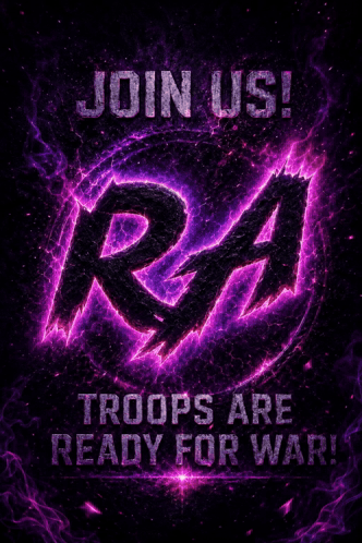 Purple Sign Join Us Ra Troops Ready for War
