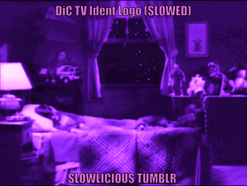 Purple Sign Saying DIC TV Ident Logo Slowed GIF