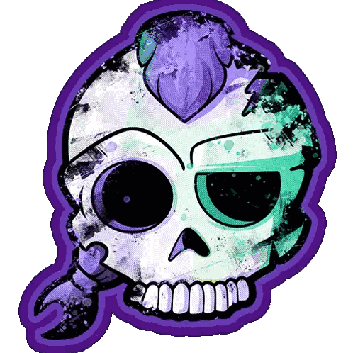 Purple Skull Sticker