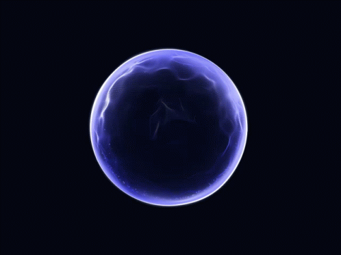 Purple Sphere Black Background White Outline GIF
