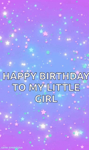 Purple Stars Happy Birthday to My Little Girl
