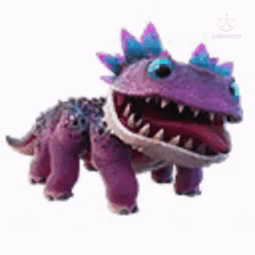 Purple Stuffed Animal Sharp Teeth Long Tongue