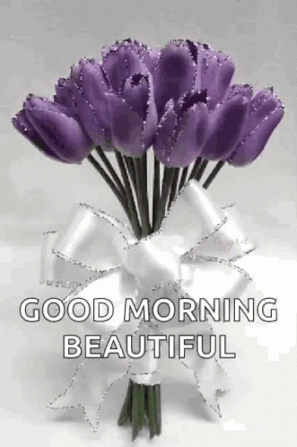 Purple Tulips Bouquet in White Vase