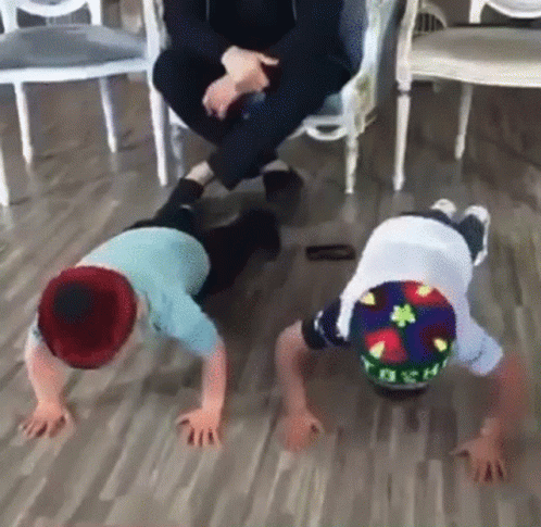 Hasbulla Kids Push Up Exercise GIF