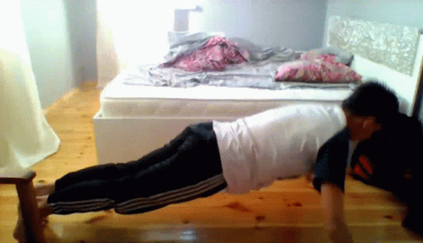 Push Up Boomerang Bedroom Exercise GIF