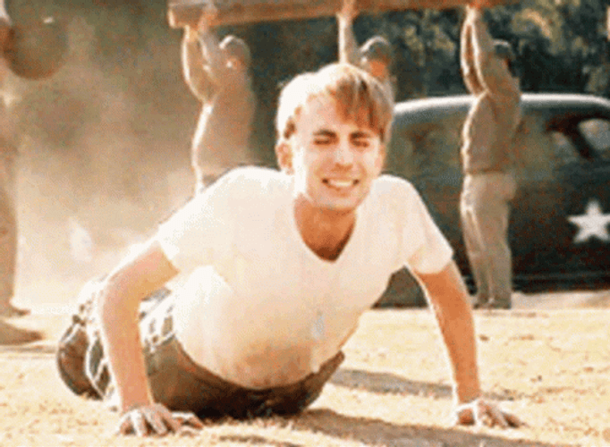 Push Up Captain America Training GIF