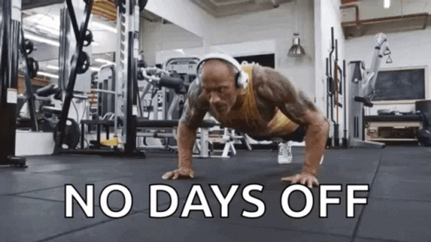 Push Up Dwayne Johnson No Days Off GIF