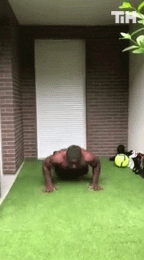 Push Up Hand Freeze Exercise GIF