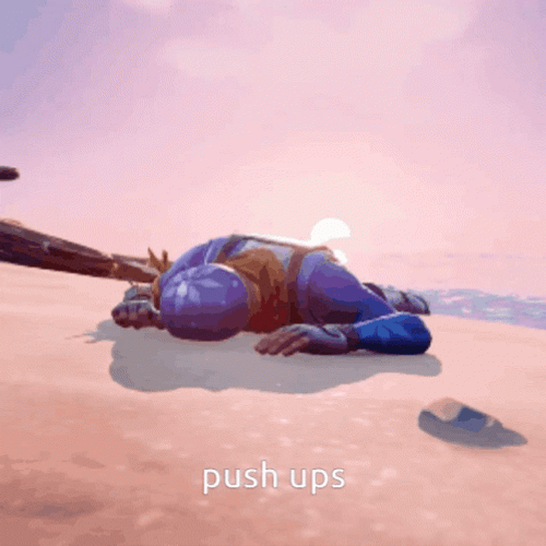 Push Up Tired Hiker Sunset  GIF