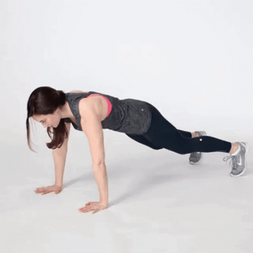 Push Up Woman Fitness Exercise GIF