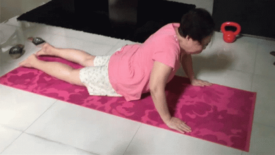 Push Up Yoga Exercise GIF