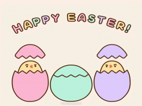 Pusheen And Chicks Good Morning Happy Easter GIF