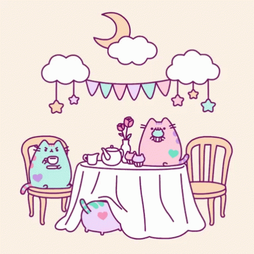 Pusheen Boston Tea Party GIF