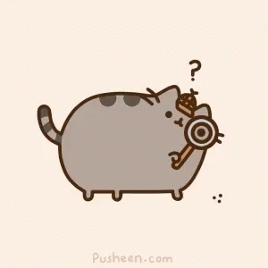Detective Pusheen Cat Observing GIF