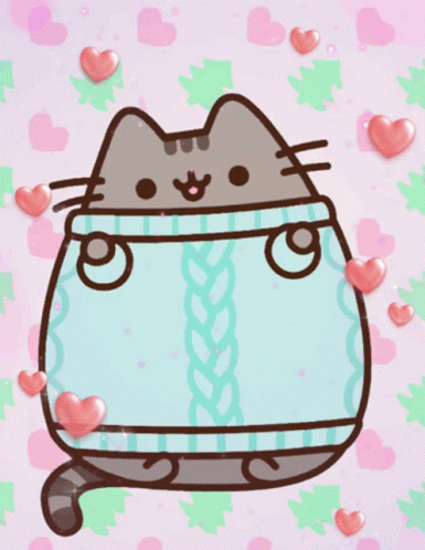 Pusheen Cat Winter Coat GIF