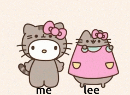 Cute Pusheen Cat And Hello Kitty GIF