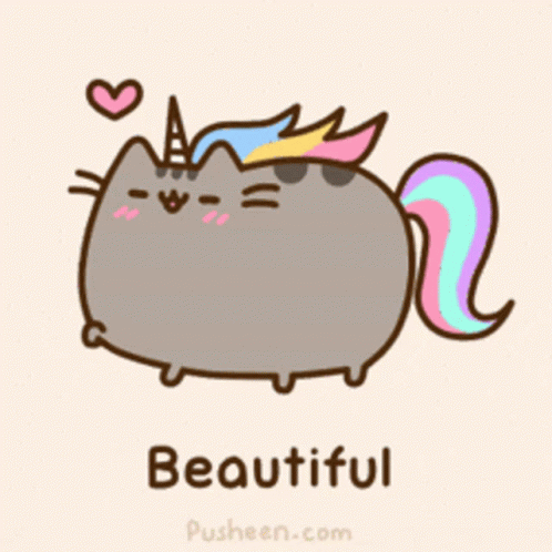 Beautiful Unicorn Pusheen Cat GIF