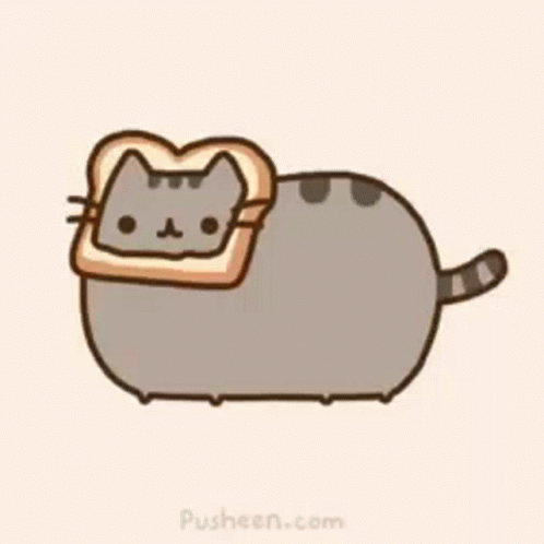 Pusheen Cat Bread Head GIF