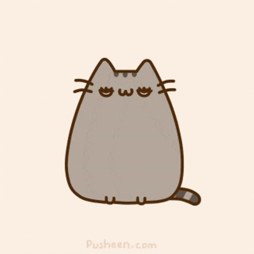 Adorable Pusheen Cat Blinking Eyes GIF