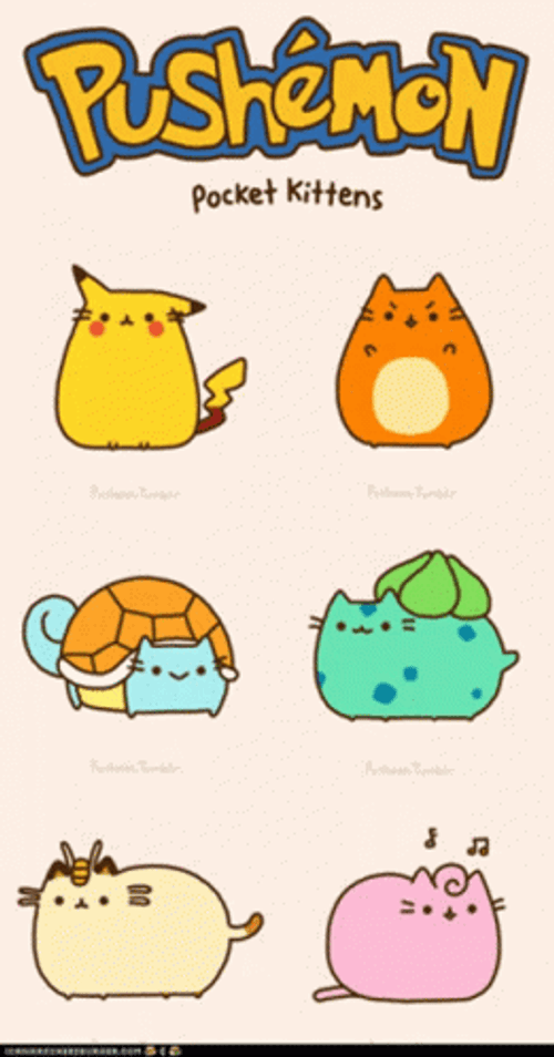 Pusheen Cat Funny Pushemon Pokemon Parody GIF