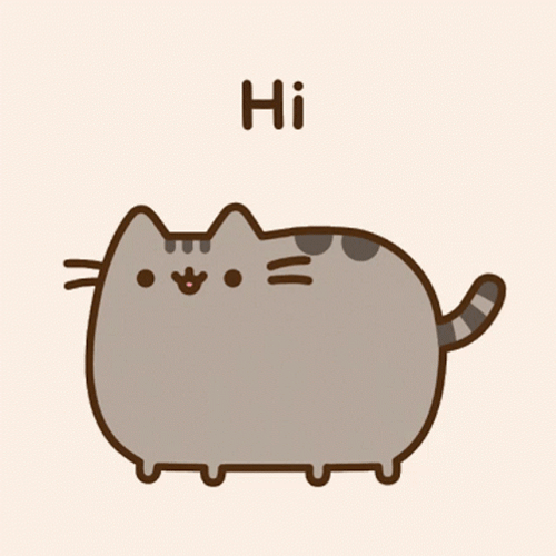 Pusheen Cat Hi Waving Tail GIF