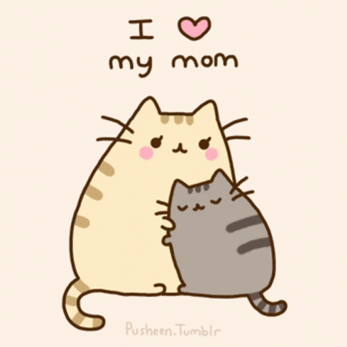 Pusheen Cat I Love Mom Mobile Art GIF