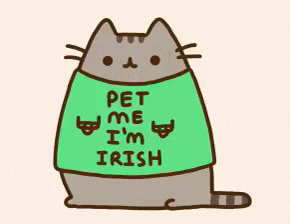 Pusheen Cat Pet Me I'm Irish GIF