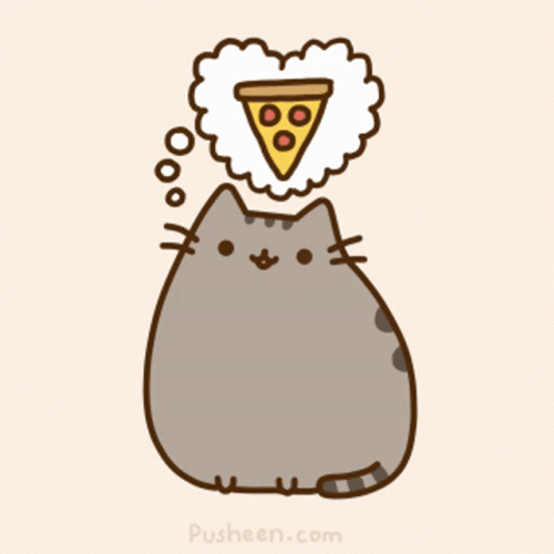 Pusheen Cat Pizza In Mind GIF