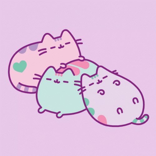 Pusheen Cat Sleeping Pastel Art GIF