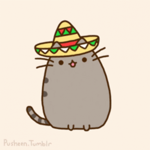 Pusheen Cat Wearing Sombrero