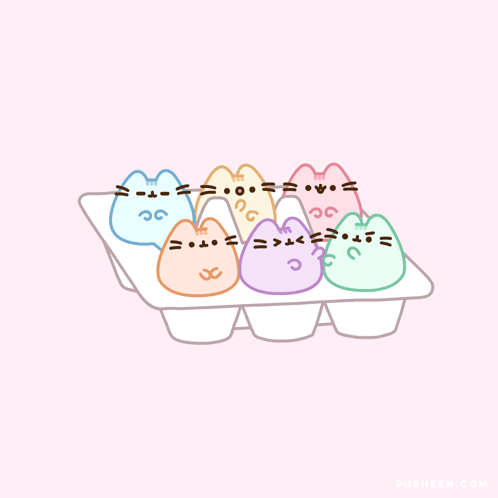 Pusheen Eggs in Tray