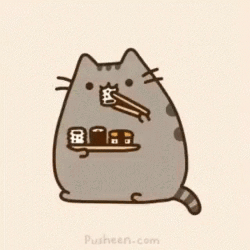 Pusheen Loves Sushi GIF