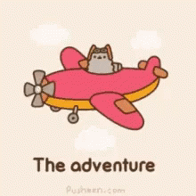 Pusheen The Cat In An Airplane Adventure GIF