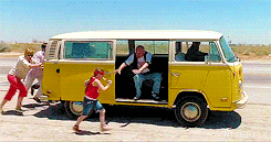 Pushing Short Bus On The Road GIF
